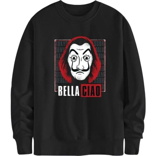 La casa de papel Fleece Hoodies Sweatshirts Men Print Brand Clothing Man Hip Hop Streetwear Pullovers Outdoor Moleton Masculino