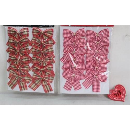 Heidi Christmas tree decoration supplies Christmas bow decoration hand-woven bow shape decoration single card