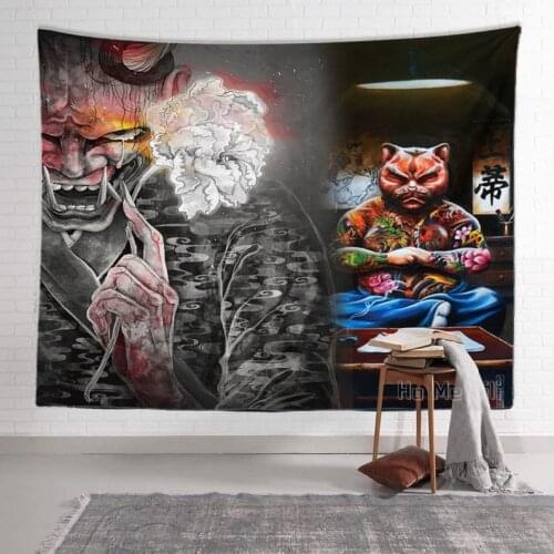 Japanese Style Domineering Tapestry Comic Character Wall Hanging Personalized Living Room Bedroom Dorm Decor