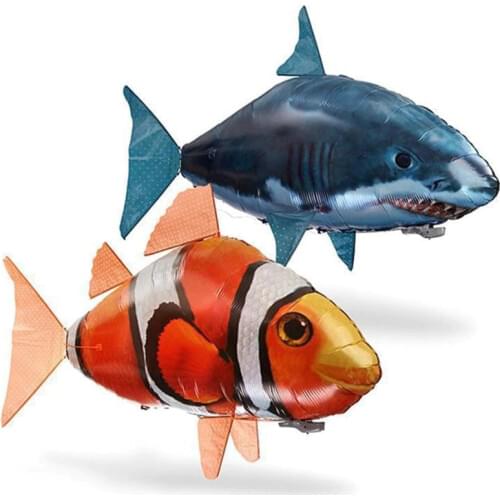Remote Control Flying Air Balloons Shark Toys Air Swimming Fish Infrared RC Nemo fly Clown Fish Kids Hobbies Gifts Party Robots