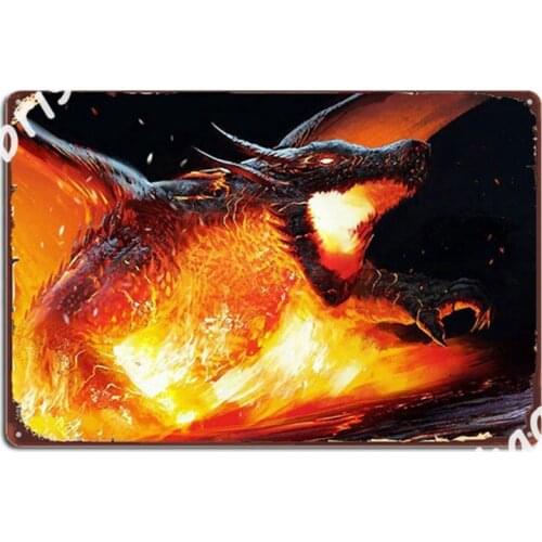 Volcanic Dragon Metal Signs Club Party Home Design Plaques Metal Posters