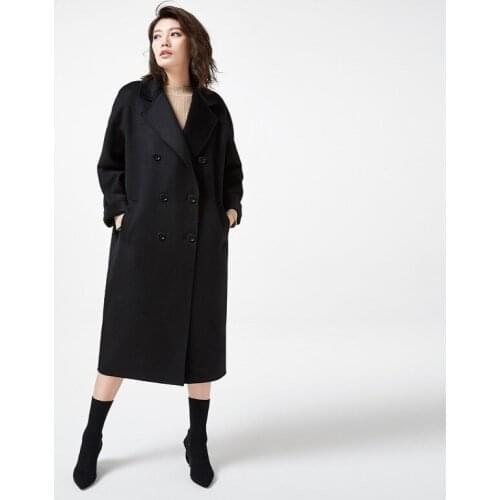 Woolen Autumn Trench Winter Classic Woolen Overcoat Female Quality Loose Double-faced Cashmere Overcoat Moire Cashmere Overcoat