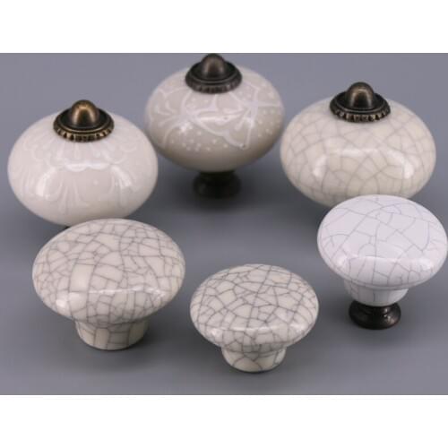1x antique furniture Knobs crack Vein ceramic kitchen cabinet drawer pull drawer dresser cupboard door handle pull knob