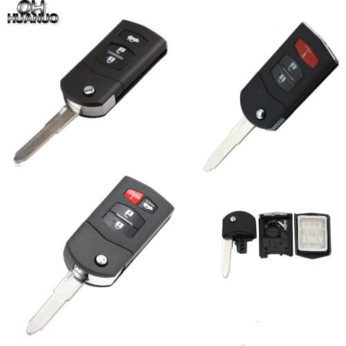 3/2+1/3+1/4 Button For Mazda Remote Flip Key Fob CASE/SHELL For Mazda 3 5 6 RX-8 CX-7 CX-9