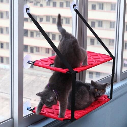3 Color Double Layer Cat Hammock Bed Window Cat Lounger Big Suction Cups Cat Window Perch Cat Bed Holds Up To 26kg Pet Products