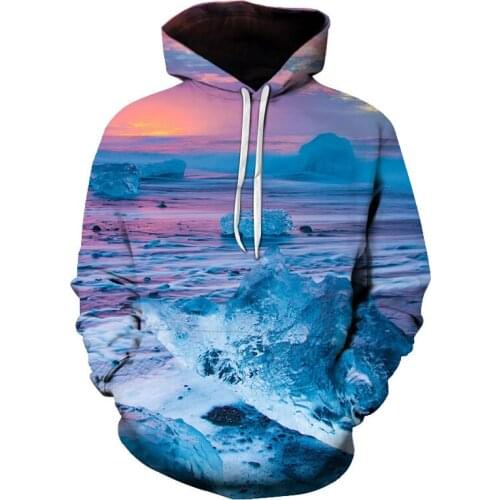 3D Spring And Autumn Hot Sale Beach Scenery Map Mens Hoodie Boys Sweatshirt Harajuku Hooded Hip Hop Pullover Sportswear XS-6XL