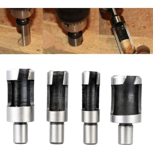 4 Pcs/set Round Shank Carbon Steel Wood Working Plug Cutters Drill Bit Cork Drill Hole Saw Tool Bored Hole Woodworking Tool
