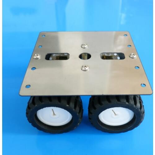 4WD Smart N20 Robot Car Chassis Stainless Steel Metal Frame Platform 90*90mm Gear Motor DIY Intelligent Vehicle Tank Model