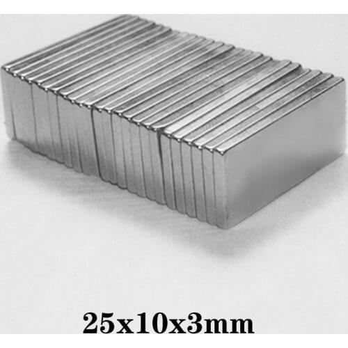 5/10/20/50/80PCS 25X10X3 Square Super Strong Magnetic Magnets 25mmX10mm Permanent Neodymium 25x10x3mm Block Magnet 25*10*3