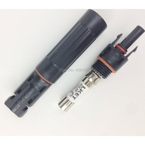 5Pieces In-Line PV Fuse Connector 10A 15A 20A 30A 1000V DC Male to Female Solar Fuser Holder Protection