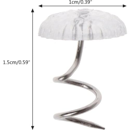 50PCS Clear Heads Twist Pins Fixed Fastener for Upholstery Blankets Sofa sets Plastic&Alloy