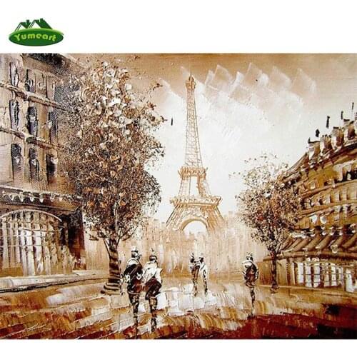 Handicrafts 5D Needlework Embroidery Painting Paris Landmark Romantic Eiffel Tower Oil Painting Knitting Needles Home Decoration