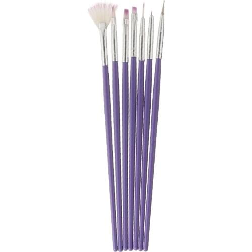 7pcs Manicure Design Painting Pen Gel Nail Polish Builder Drawing Carving Brushes Nail Art Brush Set Manicure Tools