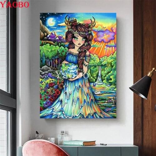 DIY 5D rhinestone mosaic Resin Full diamond Painting Cartoon fairy Pregnant woman Cross Stitch Kits Diamonds Embroidery Square