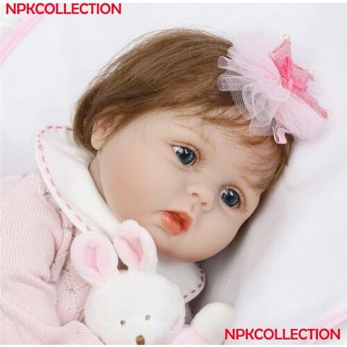 Bebe girl Reborn soft 22" Silicone Reborn Baby Dolls rooted hair Educational Toys for child gift real alive bb reborn bonecas