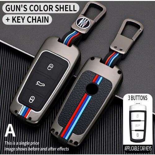 Zinc Alloy Car Key Cover For VW Volkswagen CC Passat CC b6 b7 Smart Keychain Remote Fob Protector Case