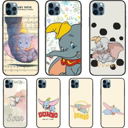 Flying Elephant Dumbo Anime Phone Cases cover For iphone 11 Pro Max case 12 8 7 6 S XR PLUS X XS SE 2020 mini black cell shell