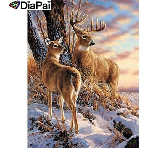 DIAPAI Diamond Painting 5D DIY 100% Full Square/Round Drill "Animal deer tree" Diamond Embroidery Cross Stitch 3D Decor A24924