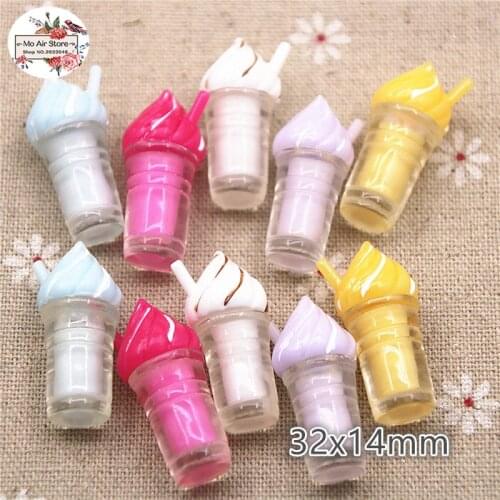 10pcs Resin Simulation 3D ice cream/sundae cup Miniature Cabochon food Art Supply Decoration Charm Craft