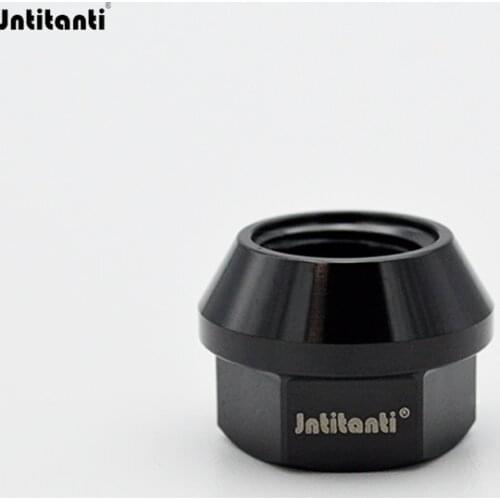 Jntitanti High strength black color ultralight cone seat open end Gr.5 titanium alloy lug nut M14*1.5*17mm for Tesla exclusive