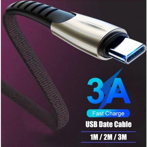 3A USB C Cable Quick Charger 1m 2m 3m Micro usb cable For Huawei P30 P20 Lite Samsung Type C Mobile Phone charging Adapter Cord