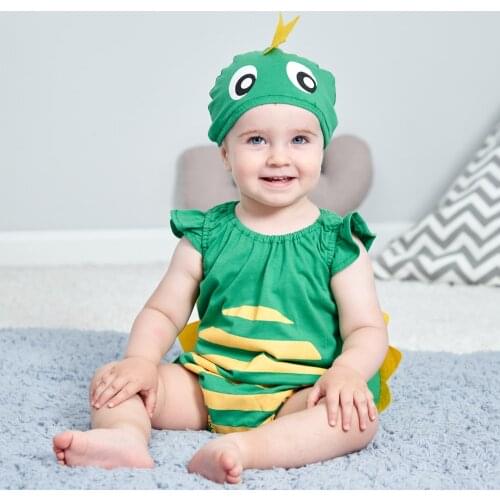 Infant Toddler Summer Short Romper Baby Boys Girls Animal Dino Dinosaur Costume Photoshoot Halloween Party Fancy Dress