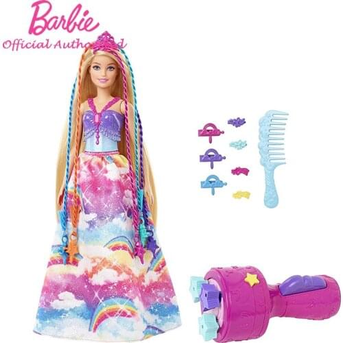 Barbie Fashion Doll Dreamtopia Series Kid Toy Twist ‘N Style Princess Hairstyling Girl Special Toll Different Hair Shape GTG00