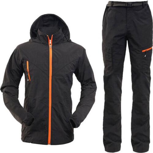 Mens Quick Dry Anti-uv Sunscreen Jacket Pants Lightweight Fishing Clothes Outdoor Hiking Camping Sets Men Climbing Cycling Suits