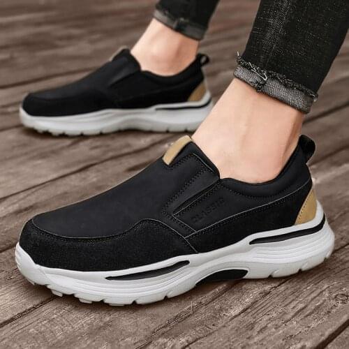 Men Leather Casual Shoes Comfortable Loafers Men Shoes 2020 New Male High Quality Outdoor Walking Casual Loafers Men Sneakers