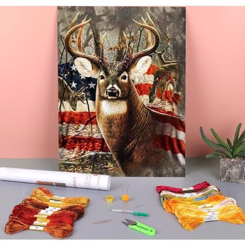 Egypt Cat Animal Pre-Printed 11CT Cross Stitch DIY Embroidery Set DMC Threads Craft Handicraft Knitting Hobby Floss Needle