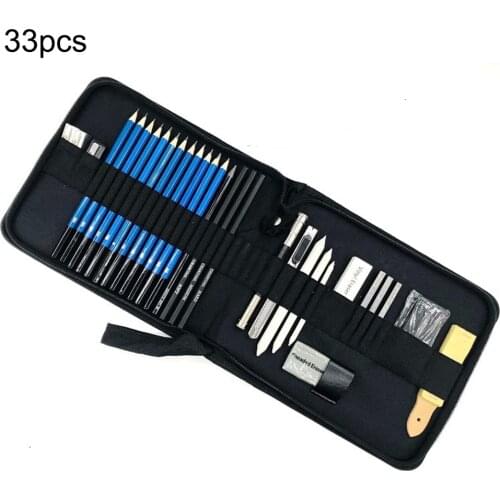 33pcs Professional Sketching Drawing Pencils Kit Set Wood 8B 6B 5B 4B 3B 2B B HB 2h 3h 4h 5h Pencil for Art Supplies School