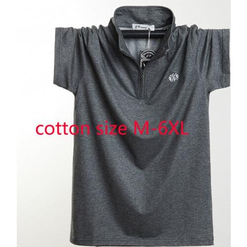 New Arrival Fashion Large Short Sleeve Men Oversized Zip Collar Casual Print Knitted T Shirt Plus Size M LXL 2XL 3XL 4XL 5XL 6XL