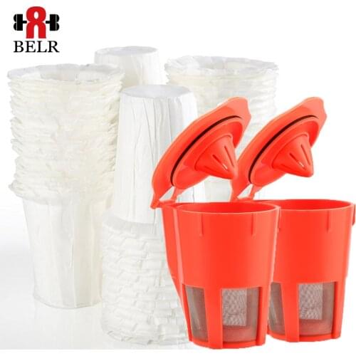 New Design Reusable K Carafe Filters For Keurig 2.0 Cafeteira Refillable Coffee Capsules KCup Get 100pc Disposable Paper Filter