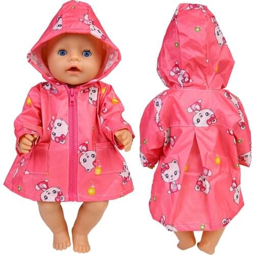 43cm Baby Doll Clothes Raincoat Baby Born Accessories 18 Inch Costume Girl Play Toy Waterproof Clothing Wear Kids Festiival Gift