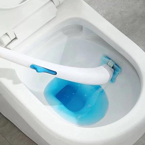 Disposable Toilet Brush Durable Efficient Toilet Wand Kit with 12 Disinfecting Refill Heads Disinfecting Toilet Cleaning System