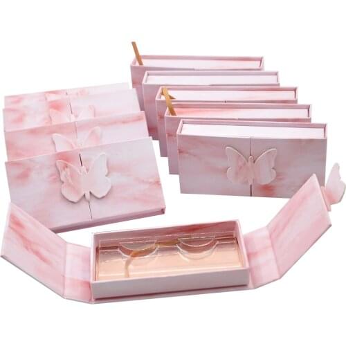 Wholesale False eyelashes package box Makeup eyelash packaging custom logo Faux Cils 3d mink lashes Book style case bulk vendor