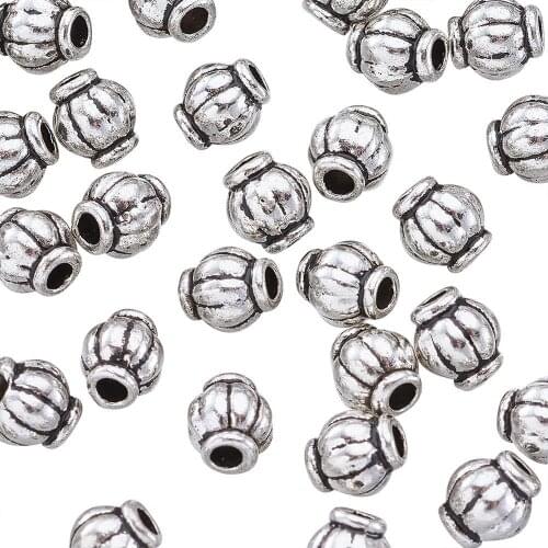 Pandahall 100pcs 4mm Tibetan Silver Spacer Beads Round Wheel Metal Spacer Beads Charm for Jewelry Making hole: 1mm Drop Shipping
