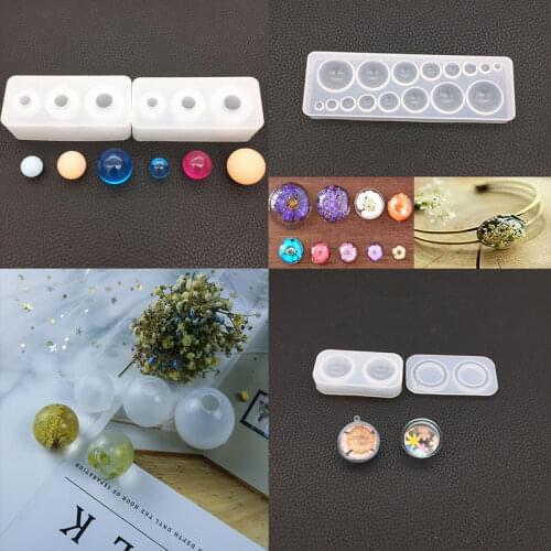 DIY Crystal Epoxy Mold Round Ball Planet Silicone Mold Decoration Starry Sky Ball Mirror Multi-style Sphere Resin Mold Jewelry