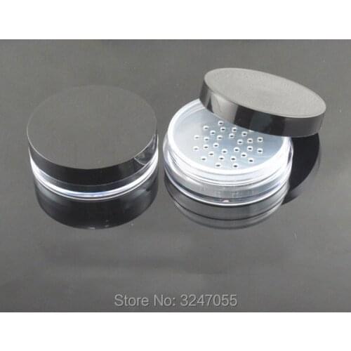 10ML 40pcs/lot Clear Round Empty Cosmetic Powder Jar,D63*H20mm Plastic High-end Loose Powder Box, DIY Portable Women Beauty Tool