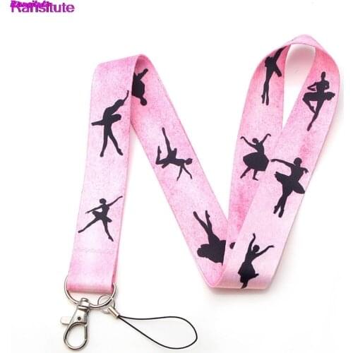 R78 Ransitute Dancing Girl Mobile Phone Strap Neck Lanyard Key ID Card Mobile Phone USB Bracket Lanyard Ribbon
