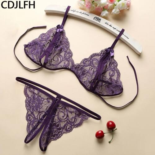 Sexy Bra Set Femme Wire Free Underwear Bralette Lace Strappy Push Up Bra And Panty Set Sexy Lingerie Set Women Bh Lenceria Mujer