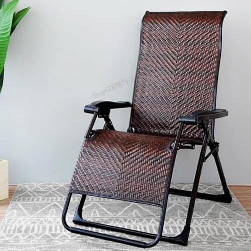 Lounge chair wicker chair rattan single folding lunch break nap old man free run balcony home lazy chair summer cool back