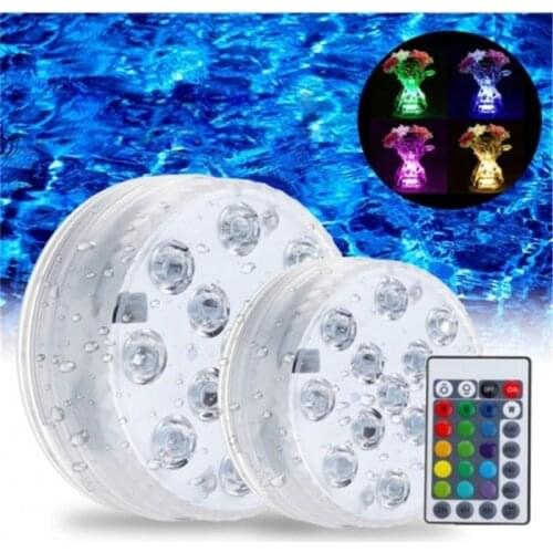 LED Lights Underwater Swimming Pool Remote Controlled Battery Operated Night Outdoor Party Pool Decoration Waterproof Light