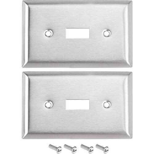 Uxcell Classic Single Toggle Decorative Wall Plate Switch Plate Cover Stainless 2.76-inch x 4.49-inch for Light Switch 2 Pcs