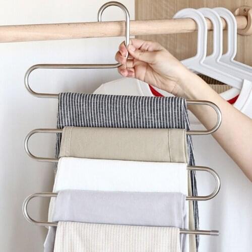 Stainless Steel Pants Rack Multifunctional Magic S-shaped Multi-layer Pants Rack Storage Pants Rack Family Storage