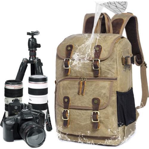 High Capacity Batik Canvas Fabric Photography Bag Outdoor Waterproof Camera Shoulders Backpack for Cannon/Nikon/Sony DSLR SLR