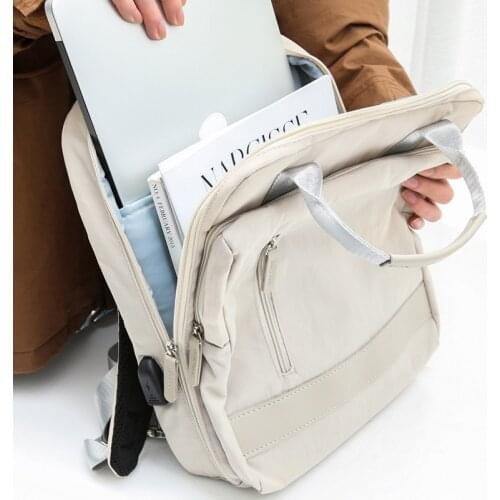 Waterproof Stylish Women Backpack 13.3 14 15.6 inch Laptop Backpack Fashion USB Charging Function College Bag Female Mochila