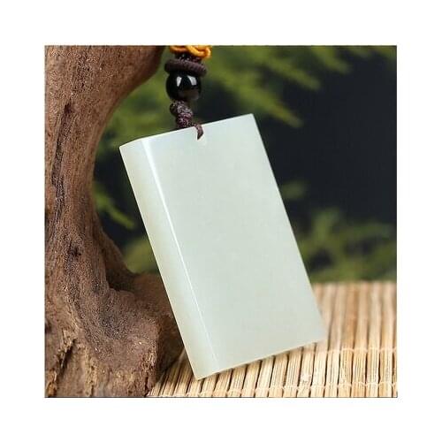 Zheru jewelry natural hetian jade white amulet pendant necklace exquisite jewelry best gift