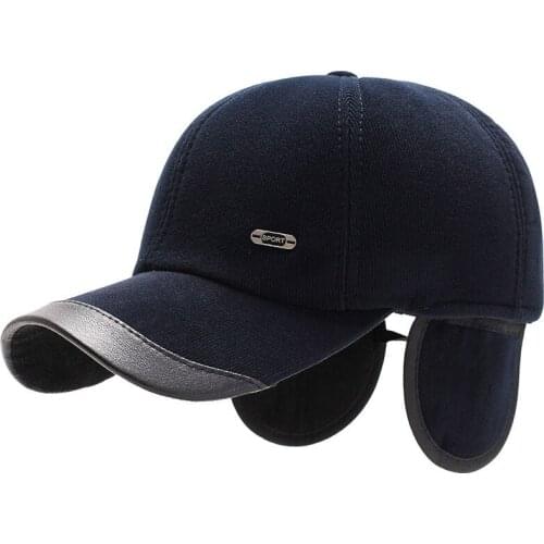 Outdoor Mens Earmuffs Caps Winter Thickened Warm Ear Protection Hat Middle-aged Baseball Cap Hats