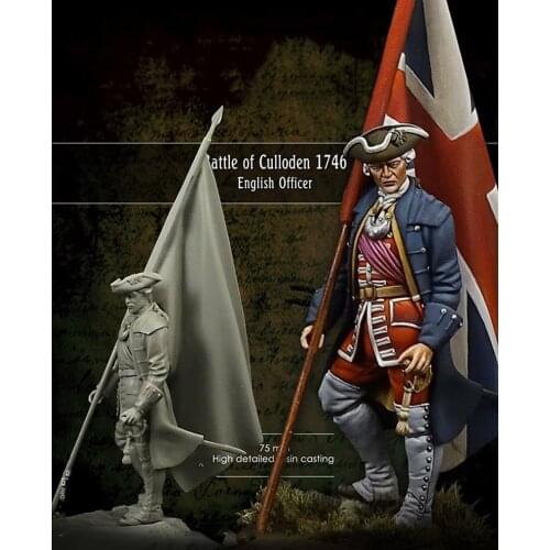 1/24 75MM Battle of Culloden Officer Clansman 75MM toy Resin Model Miniature resin figure Unassembly Unpainted